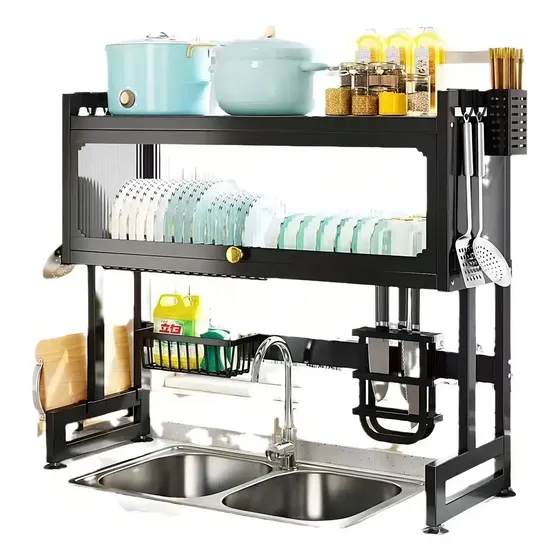 Yamelide Escurridor De Trastes Sobre Fregadero Platos Con Puerta 85cm Color Negro | Cuotas sin interés