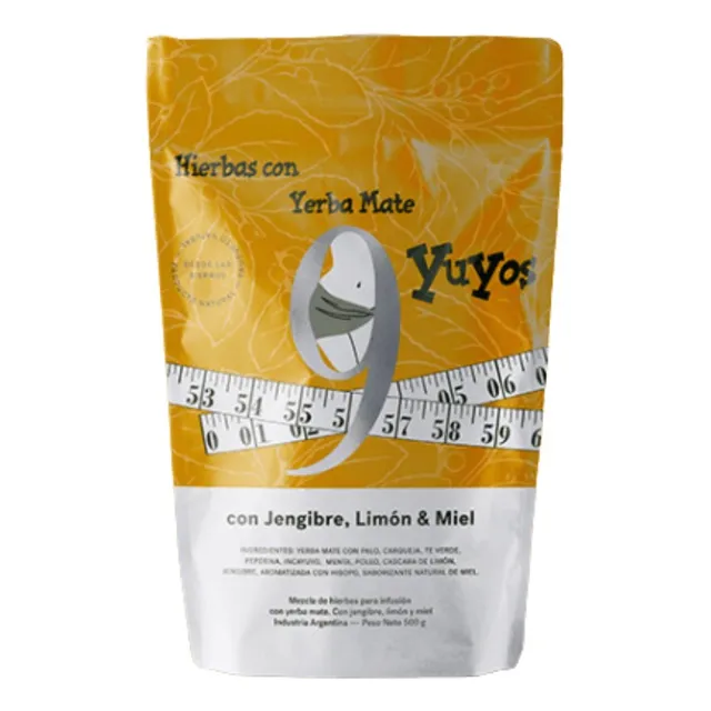 Yerba Mate 9 Yuyos Con Jengibre, Limón Y Miel Pack X 6 Unid.