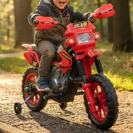 Mini Moto Elétrica Infantil Motocross Vermelha Vermelho