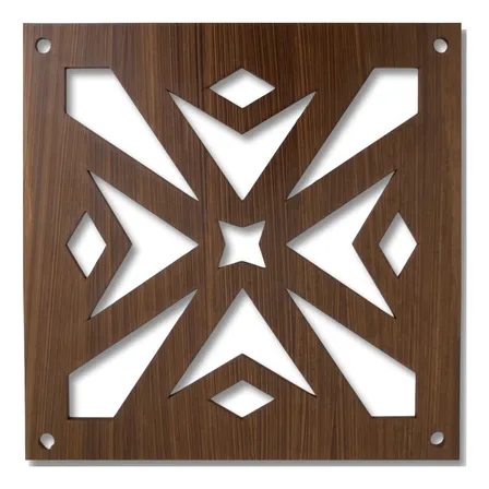 Kit 4 Placas Mdf Divisórias Moldura Decorativas Madeira Art Placa Decorativa Moldura Mosaico Amadeirado Imbuia Marrom