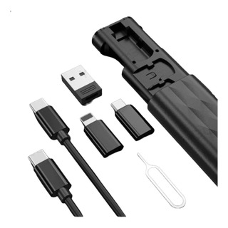 Kit Adaptadores Otg Usb C Para Light Micro Usb 60w C/ Estojo Kit Adaptadores Otg Usb C Para Light Micro Usb 60w C/ Estojo