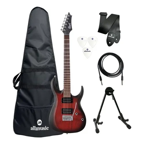Guitarra Elétrica Cort X-1 Vermelha de 6 Cordas com Corpo em