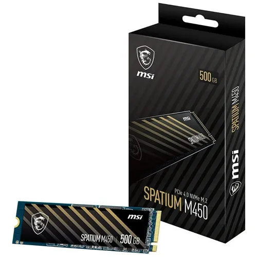 Disco Solido Ssd Msi Spatium M450 500gb Pcie 4.0 Nvme M.2 Color Negro