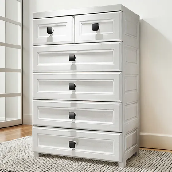 Cajonera De Plastico Organizador Para Ropa De 6 Cajones Blanco