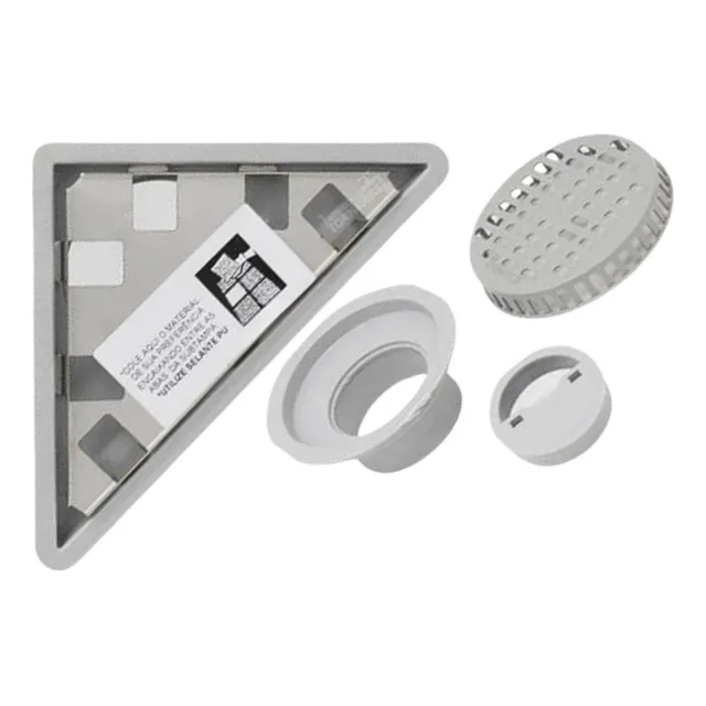 Ralo Triangular De Canto 16x16x22cm Tampa Oculta Vertex 5207