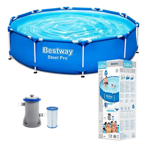 Pileta estructural Bestway Steel Pro 56679 x 305 m de ancho x 3.05 m de diámetro | Cuotas sin interés