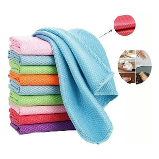 10 Paños Para Limpiar Vidrio Con Diseño Escamas De Pescado 10 Paños Para Limpiar Vidrio Con Diseño Escamas De Pescado