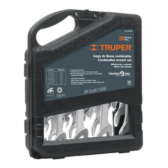 Juego Llave Combinada 20pz Mm/pul (1/4-7/8 // 8-18mm) Truper