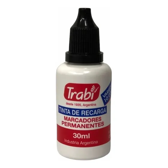 Tinta Trabi 30ml Recarga P/ Marcador Permanente Al Solvente Color Negro