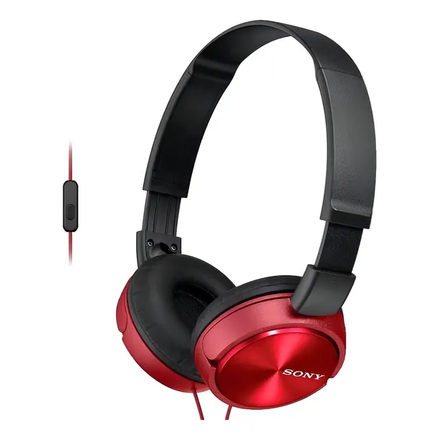 Auriculares supraaurales Sony MDR-Zx310ap con micrófono, color rojo