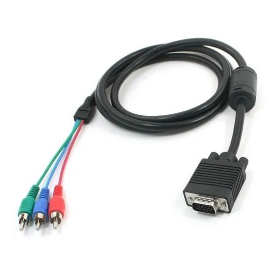 Qtqgoitem 5ft Vga Db15 Macho 3 Rca Laptop Hdtv Conector 4f2