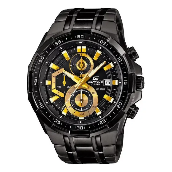 Relógio De Pulso Casio Edificec Efr-539 Preto E Dourado