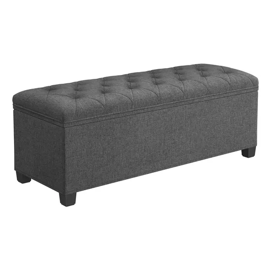 Songmics Banco Otomano De Almacenamiento, Banco Con Almacenamiento, Taburete Final De Cama, Para Entrada, Recámara, Sala De Estar, Gris Oscuro Ulsf088g01