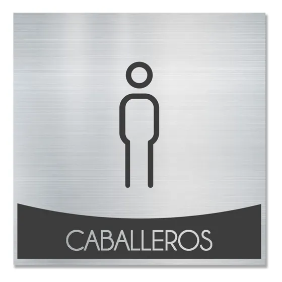 Señalización Aviso Baño Caballeros 15x15cm