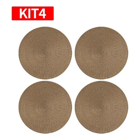 Kit4 Jogo Americano Redondo Sousplat Mesa Posta Cozinha