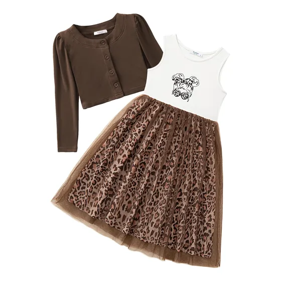 Arshiner Tutu Leopard Dresss Para Toddler Long Sleeve Gyj52