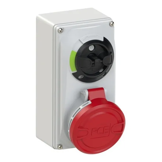Enchufe De Seguridad Mural Pce Cee 6124-6, 32a 4p 6h Ip44/54