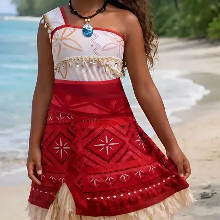 Vestido Infantil Luxo Fantasia Menina Princesa Moana