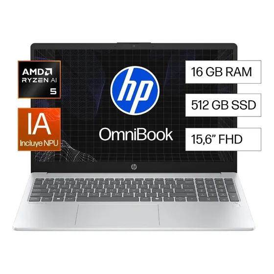 Laptop Hp Omnibook 15-fn0051la Amd Ryzen Ai 5-340 16gb 512gb