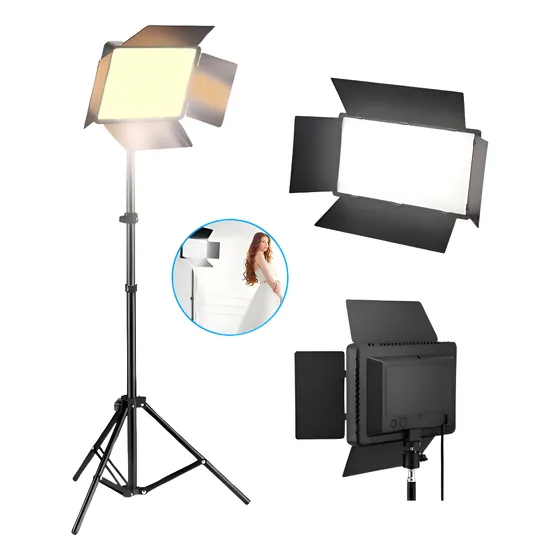 Lámpara De Vídeo Led Fotografía Profesional 72 Led + Soporte Negro Rgb