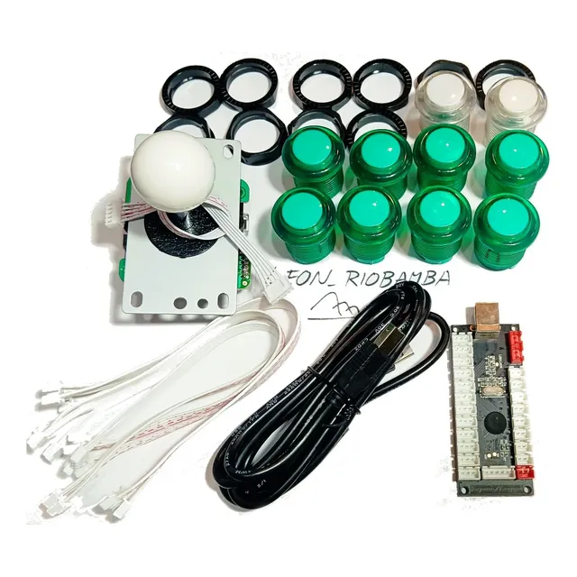 Kit Arcade Palanca Botones Verde Encoder Usb Zero Delay