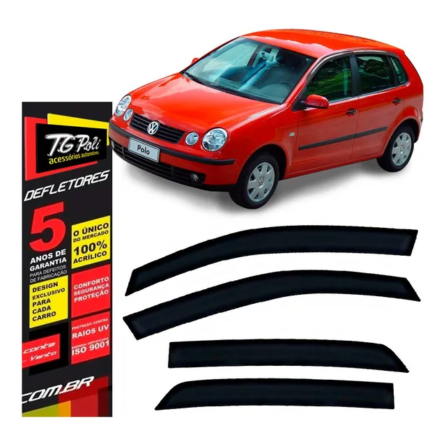 Calha De Chuva Vw Polo Hatch 2002 A 2015 Protetor 4 Portas