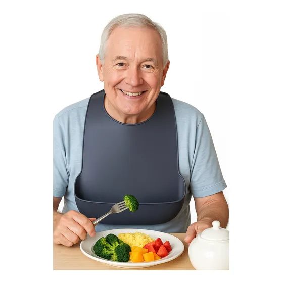 Babero En Silicona Para Adulto Lavable Ancianos