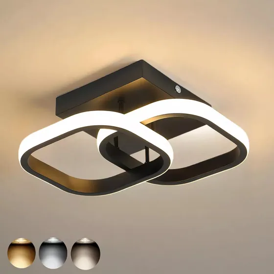 Luminária Modernos Plafon Led Embutir Quarto Duplo Quadrado