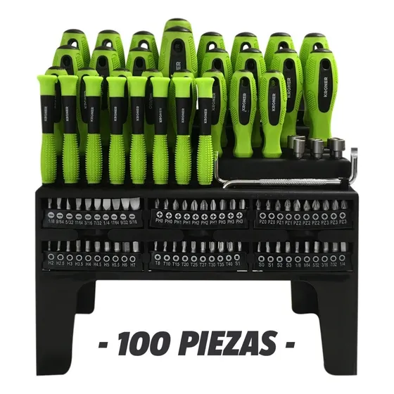 Juego Destornilladores Y Puntas 100 Pzas Profesional Kroner