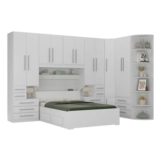 Quarto De Casal De Canto E Sem Cama 1344s Branco