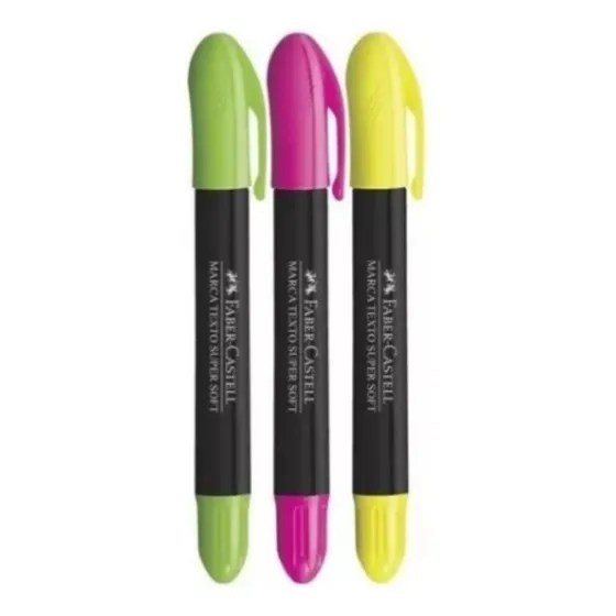 Marca-texto Gel Faber-castell Supersoft - Kit Com 3