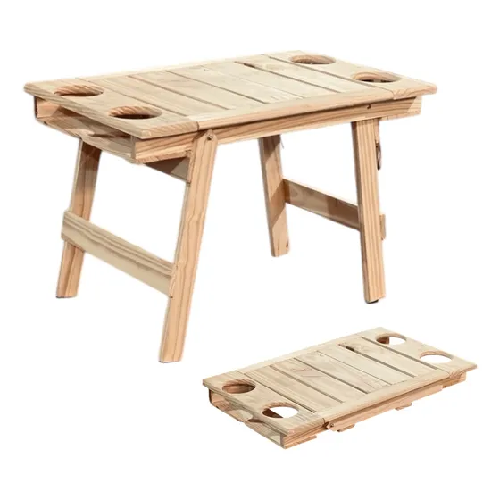 Mesa Plegable Camping Simple Movil Con Posavasos Mediana