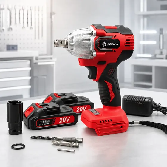 Inalambrica Llave Pistola Taladro Electrico Impacto 2batería Color Rojo