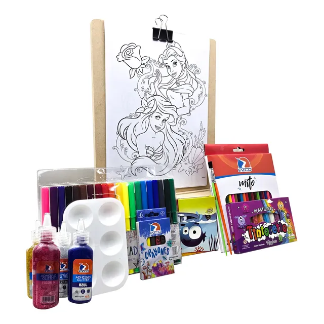 Atril Kit Arte Niños Set Infantil + Hojas P. Pintar Bluey