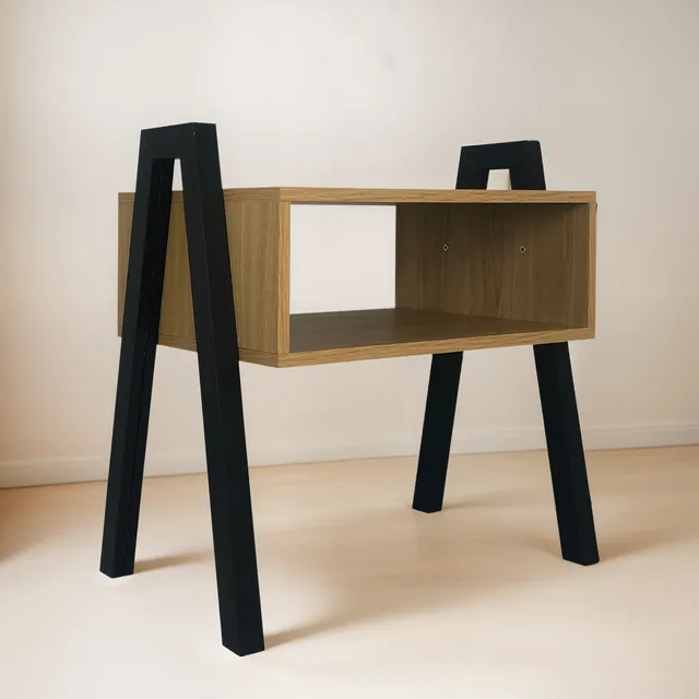 Mesa De Noche Moderna Madera Nochero Decorativo Refburgos