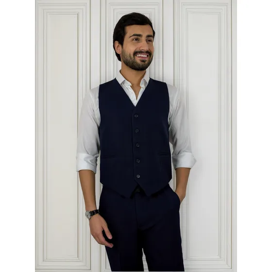 Chaleco Formal Para Hombre As Azul - Traje