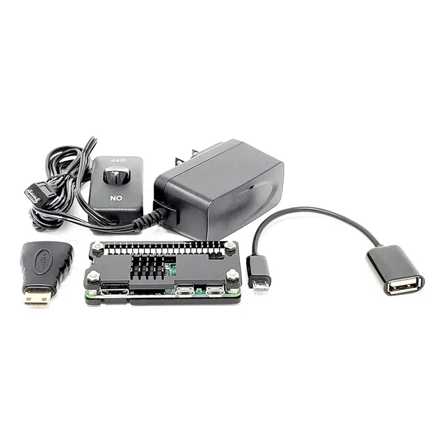 Kit Estuche Raspberry Pi Zero Negro Con Adaptador Y Cables