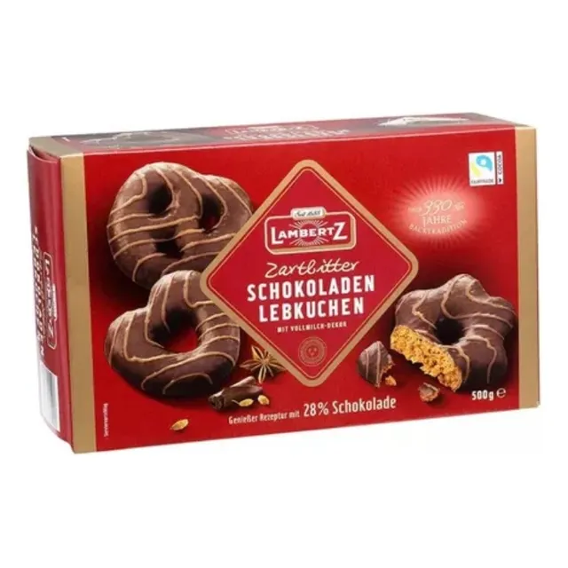 Pão De Mel Importado  Dark  Lambertz Caixa 500g