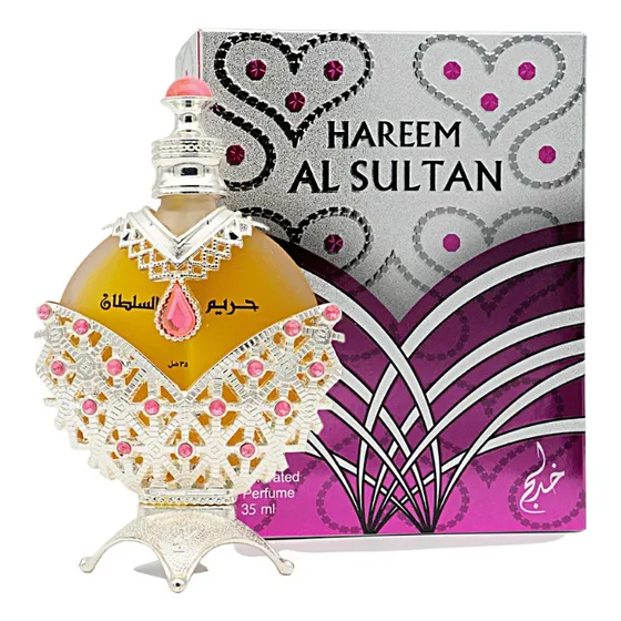 Perfume de óleo árabe prateado Hareem Al Sultan