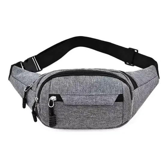 Riñonera Unisex Lona Impermeable Con 4 Compartimentos