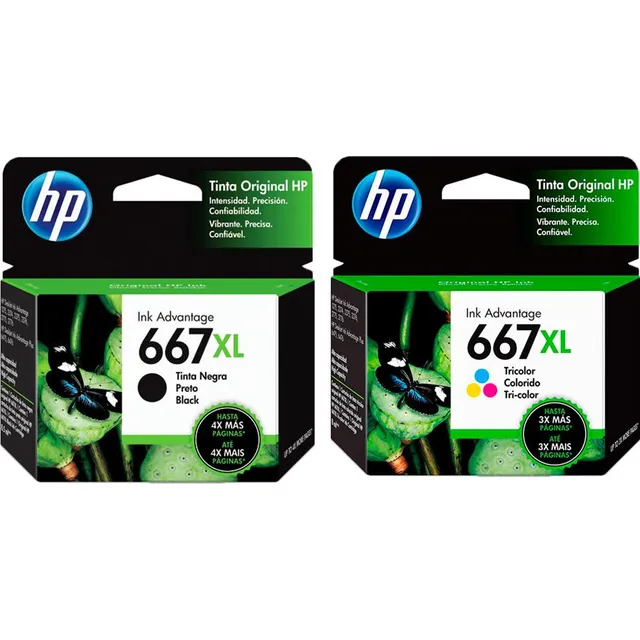 Kit de cartuchos HP 667xl Colore+Black