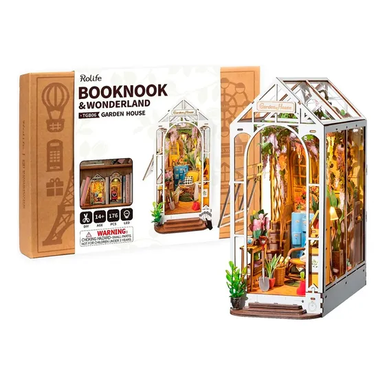 Puzzle Robotime Garden House 3d Sujeta libros Armable Garden House