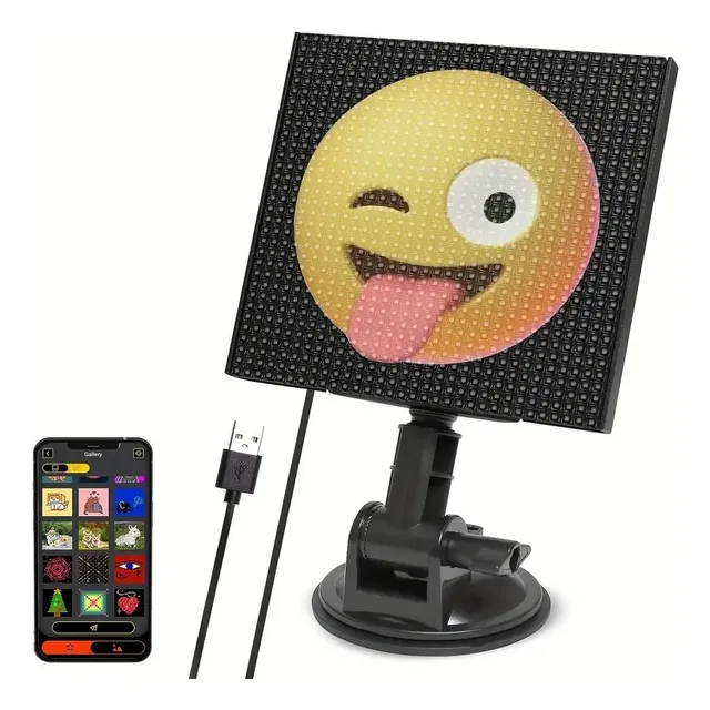 Pantalla Led Para Carro. App Bluetooth Imagen Emoji Texto