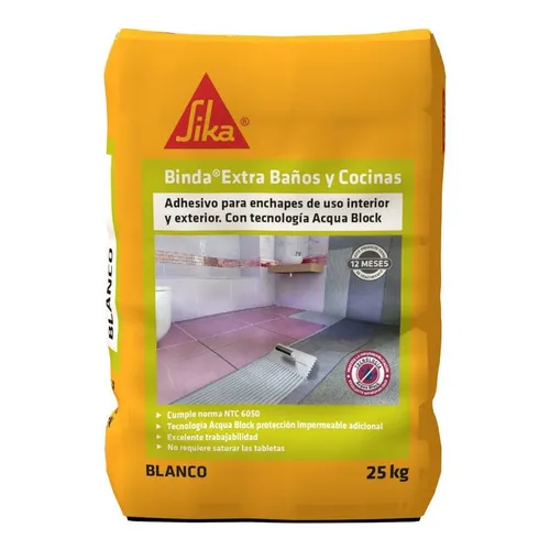 Sika Binda Extra Adhesivo Para Enchapes En Pisos/muro 25kg