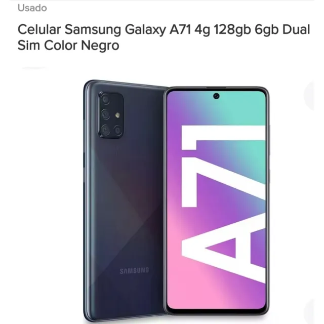 Celular Samsung Galaxy A71 4g 128gb 6gb Dual Sim Color Negro