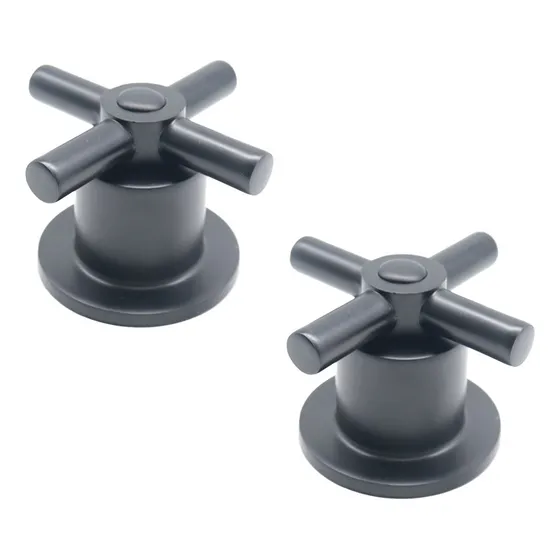 Set Manerales Cruz Para Regadera Acab Negro Mate C/chapeton