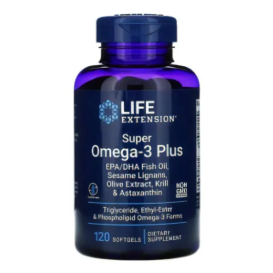 Life Extension Super Omega 3 Plus 120 Softgels Sabor Sin Sabor