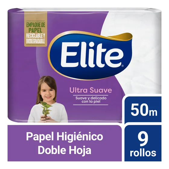 Papel Higiénico Elite Ultra Dob Hoja Biodegradable 9 Un 50 M