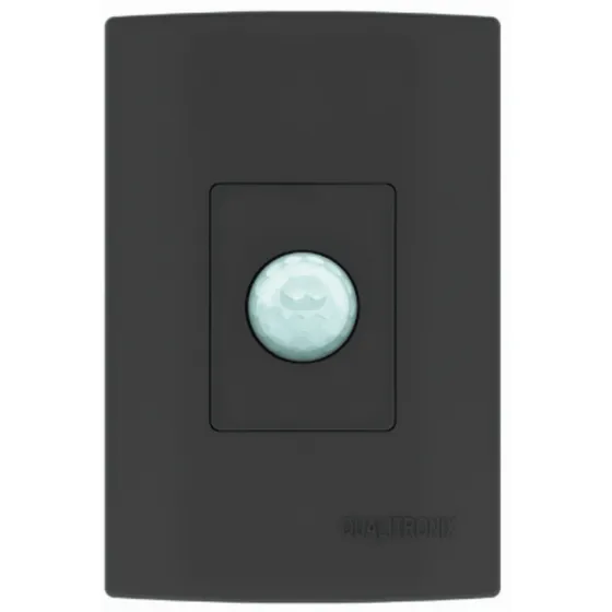 Sensor De Presença 4x2 Embutir Parede Preto Fosco 