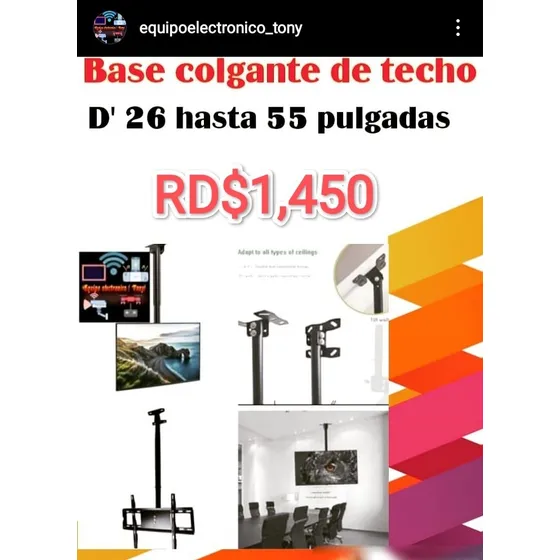 Base Colgante De Techo Para Tv De 26 Hasta 55 Pulgadas